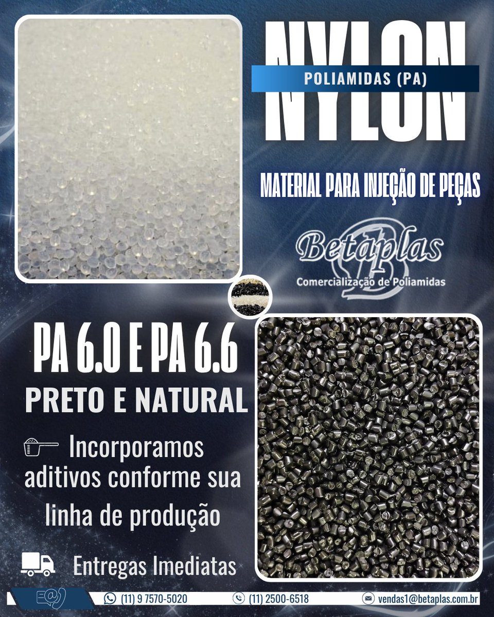 BETAPLAS's tweet photo. #nylon #injeção #poliamidas #plastico #granulado #empresa #fornecedora #pa6 #pa66 #qualidade #sustentabilidade #entregasimediatas #amostrasgratis https://t.co/haagT7QKiz