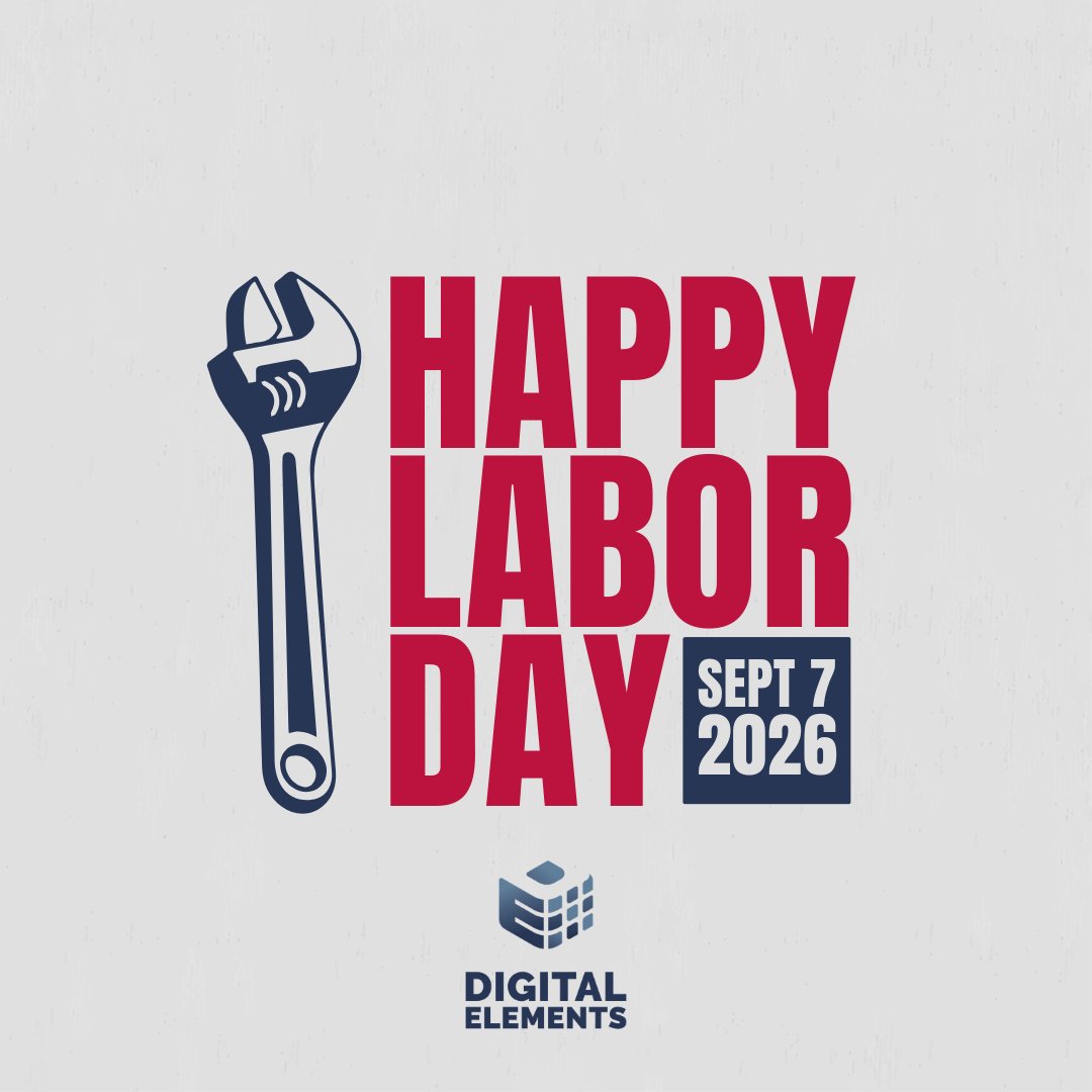Digital_Lements's tweet photo. Happy Labor Day from all of us at Digital Elements! Today, we’re celebrating the hard work, dedication and creativity that keep businesses and communities moving forward. https://t.co/SEiNzHr6ag