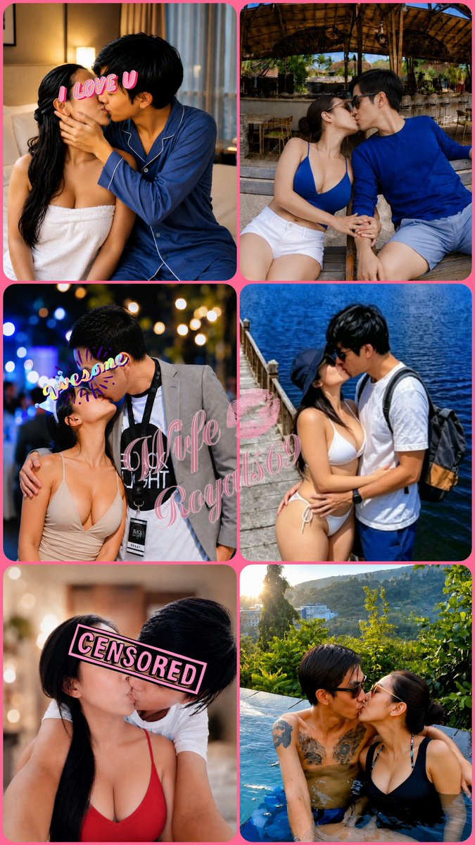 wiferoyals69's tweet photo. Dari 6 foto ciuman ini yg paling hot yg mana?? #couples #swingercouples #lovelyhusband #sexywife https://t.co/WjCEXpgpVe