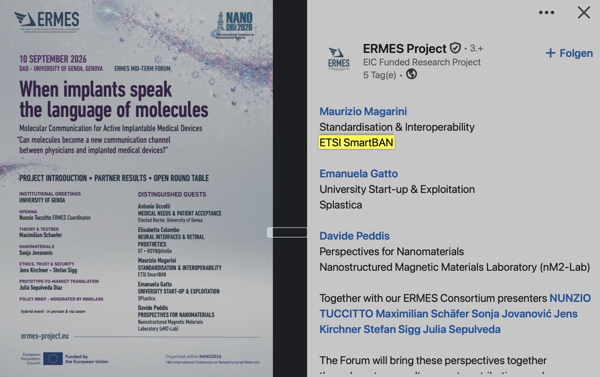 CorinneNokel's tweet photo. What's the #ETSI #smartBAN ?

What are #IoBNT Neural Interfaces?

Maurizio Magarini

European Telecommunication Standard Institute

Toshiba, FAU, POLIMI

Wireless Body Area Network

https://t.co/avc0kmubbO

https://t.co/z1fLuFzy22

https://t.co/nov1vcF7o3 https://t.co/elqcEkWoiz