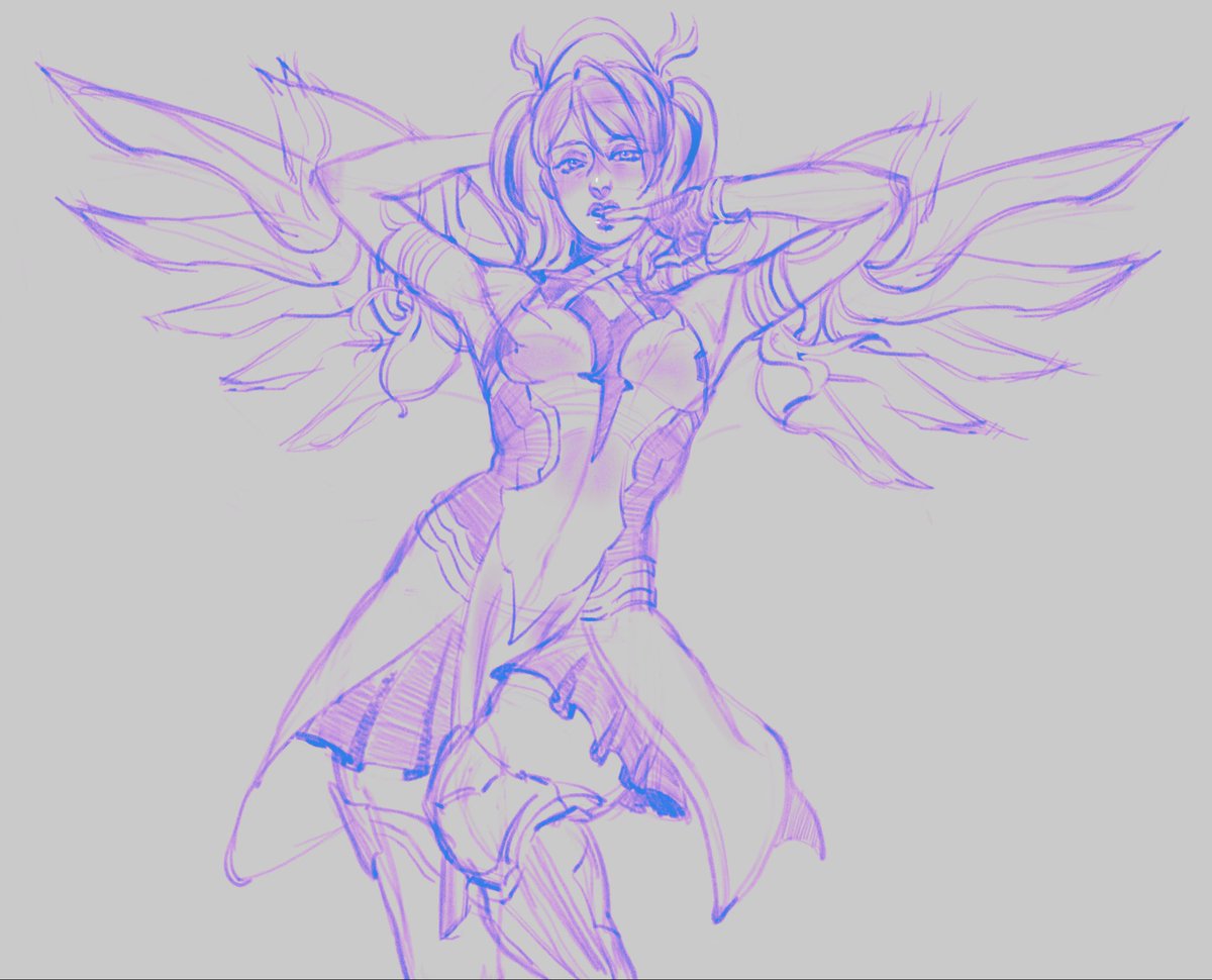yosh1yosida's tweet photo. i have an evil gremlin whispering requests in my ear so here is pink Mercy https://t.co/ubJwLuU7wg