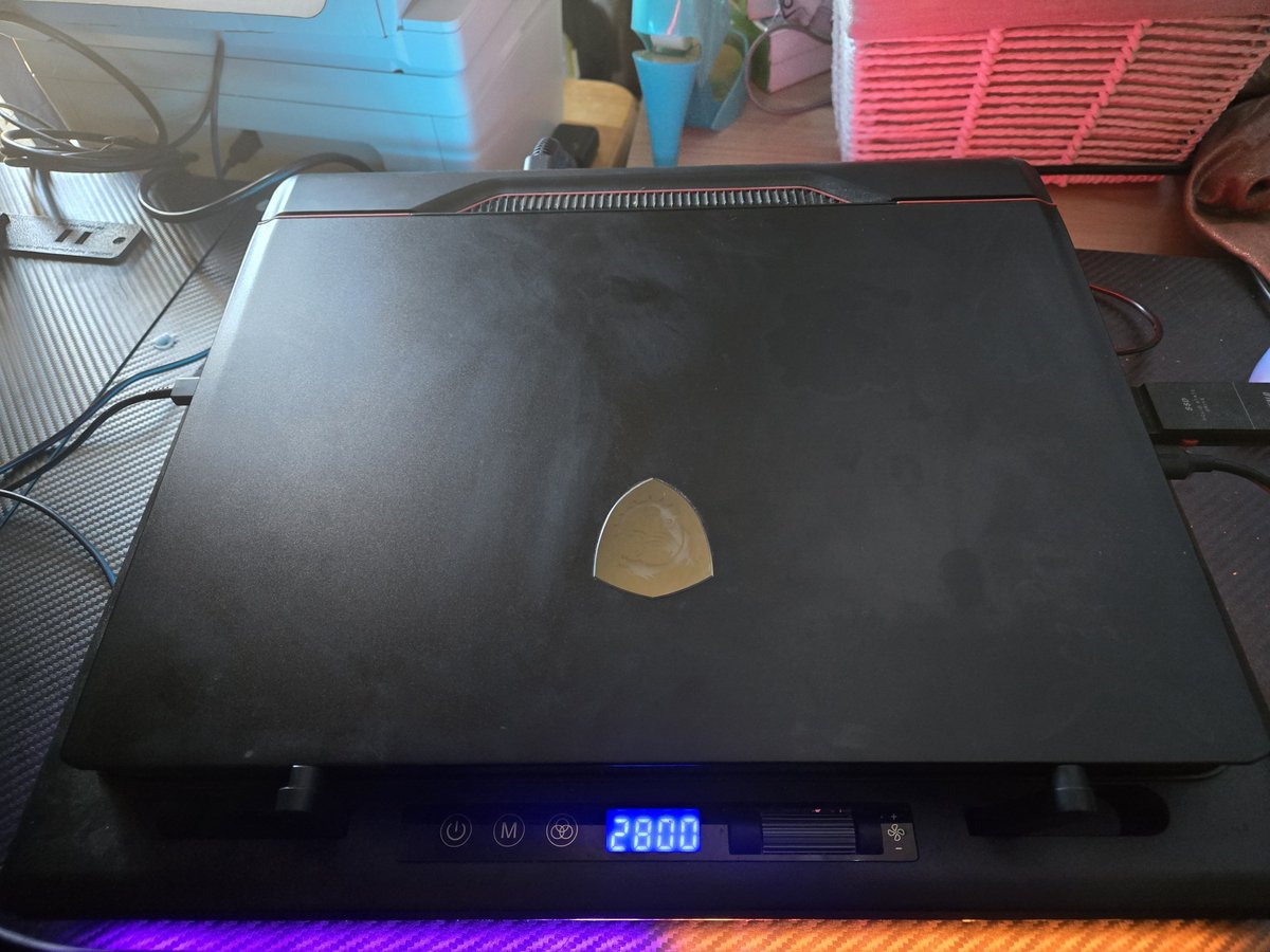 Savadocious's tweet photo. Hey everyone! I'm selling my Gaming Laptop, cooling pad included and user manual! Asking $4,200 based on MSI's appraisal for Used - Like New Laptops of this model, free shipping! https://t.co/PNFeA0gfId