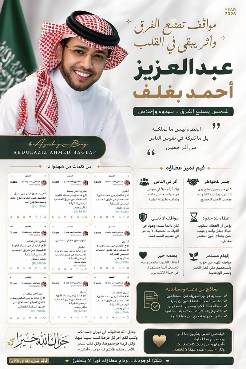 Jamil056's tweet photo. #عبدالعزيز_أحمد_بغلف

مَنْ صنعَ إليكُمْ معروفًا فكافئوهُ فإنْ لمْ تَستطيعوا فادعوا لهُ حتى تَعلموا أنكُمْ قدْ كافأتُموهُ .
@AzizbagBag 
🤲🤲🤲اللهم أفتح له أبواب الرزق وأجعل كل الخير في طريقه، اللهم يسر له كل عسير وأبعد عنه كل شر وسوء».«اللهم إني أسألك أن تجعله في حرزك وحفظك، https://t.co/S4sGO7ERgM