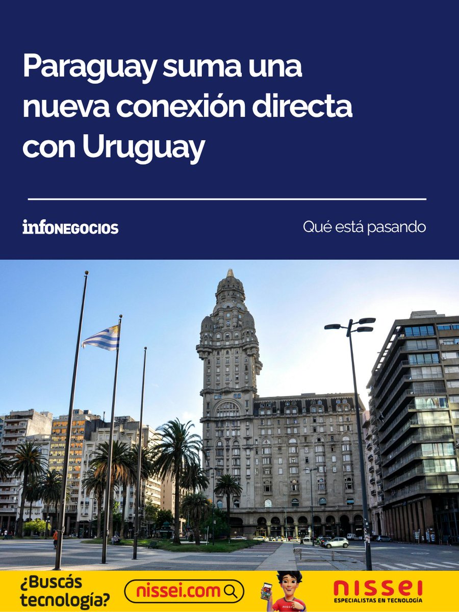 InfoNegocios_PY's tweet photo. 🙋🏻‍♀️ #QueEstaPasando |

✈️🇵🇾 Asunción tendrá una conexión aérea con Montevideo desde el primer trimestre de 2027.

📈🤝 El aumento de la conectividad es considerado estratégico por su impacto en el turismo, el empleo y el clima de negocios. https://t.co/nkpyvgL0Jl