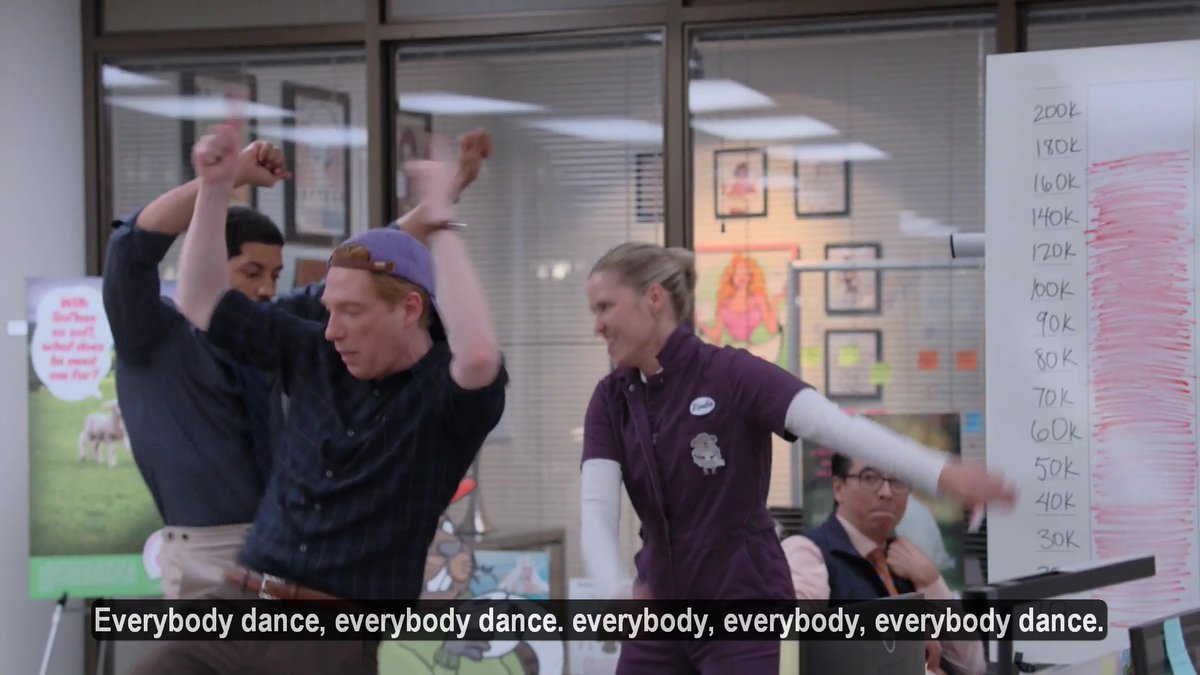 thepapertv's tweet photo. Everybody dance, everybody dance. everybody, everybody, everybody dance. / S01E08 Church and State https://t.co/98ca67tE8o #ThePaper #NBC https://t.co/CTcsyWxuA0