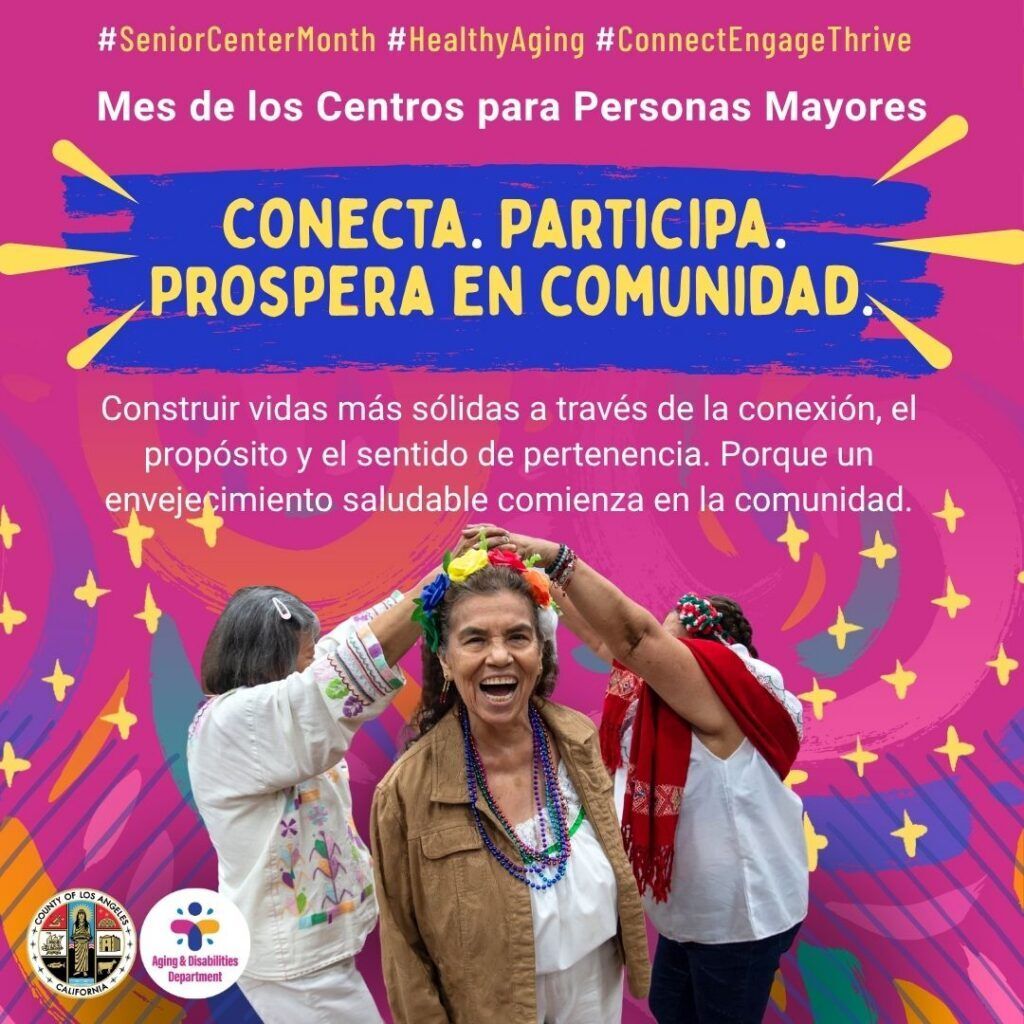 LACountyBOS's tweet photo. Healthy aging is about more than staying active. It’s about staying connected, finding purpose, trying new things, and being part of a community.
 
@LACountyAD Community &amp; Senior Centers offer opportunities to Connect. Engage. Thrive in Community.
 
More: https://t.co/IYbfH32dNP https://t.co/9UNYN4kG42