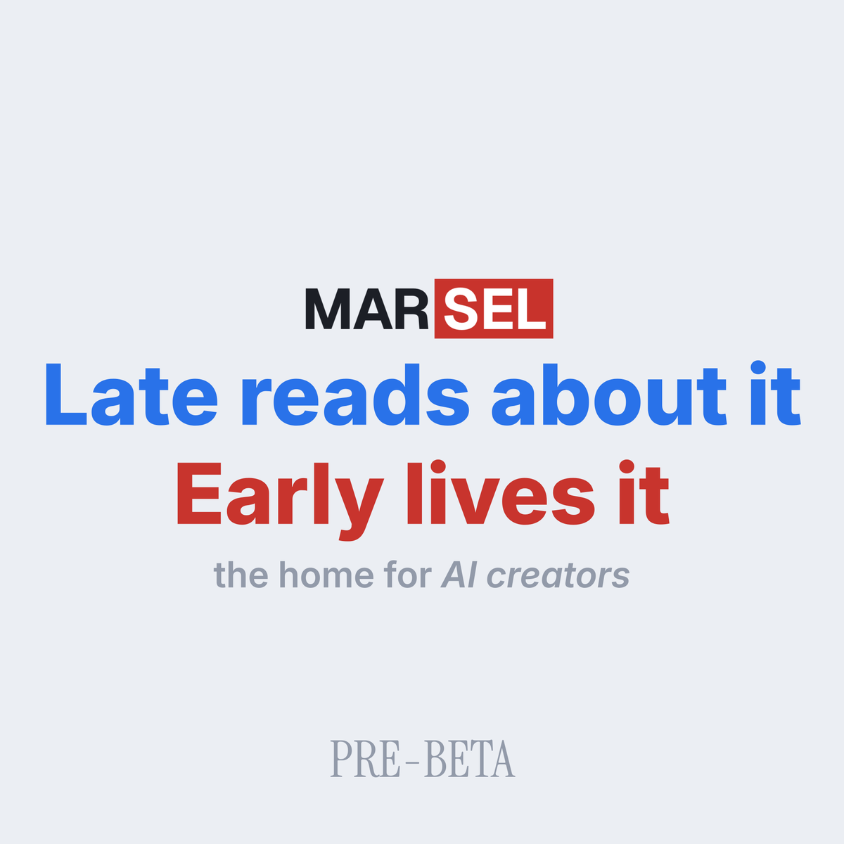 marselapp's tweet photo. Late reads about it. 
Early lives it.

Every wave has people who watched and people who moved. 

The home for AI creators is taking 500 movers.

Link for Beta: https://t.co/cbav7T3uJS https://t.co/wNoOicmP7o