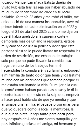 cabezamartini's tweet photo. 🔴Justicia condenó a Ricardo Manuel Larrañaga Batista por abuso sexual en Fray Bentos. Cumplirá una pena de 26 meses de prisión. La víctima lo había denunciado en 2022, por abuso en un pub de su propiedad. Hoy publicó en sus redes sociales y contó lo vivido: "Me robó el brillo, me enloqueció de una manera insoportable. Enloquecí a mi familia de tanto dolor que tenía y los lastime mucho con las decisiones que tomaba porque él me estaba arruinando la vida".