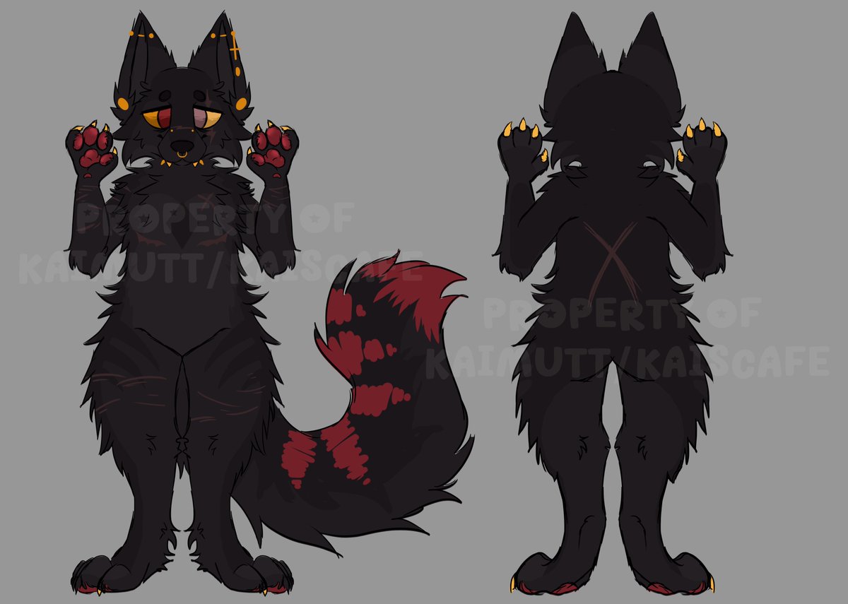 Kaiscrittercafe's tweet photo. 💕 Mini ref of my new sona! 💕
He's gone through a lot of changes over the past few months and I finally finalized it! Ya boy when from blue to red. I love him a lot and plan on not changing sonas for a long time. I still have Wiki he just isn't me anymore :3 https://t.co/RHVJAF14I9