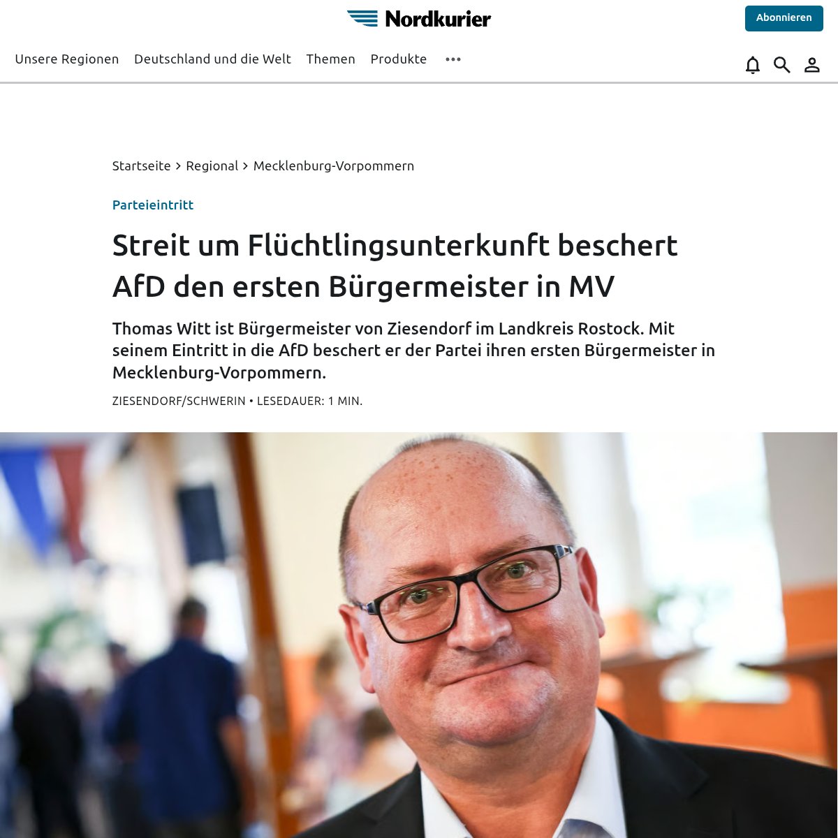 sma_nordlicht's tweet photo. Herzlichen Glückwunsch #Afd zum ersten Bürgermeister in Mecklenburg-Vorpommern.

Thomas Witt, Bürgermeister aus Ziesendorf ist in die AfD eingetreten.
Super, weiter so! https://t.co/tmZ7omd1i6