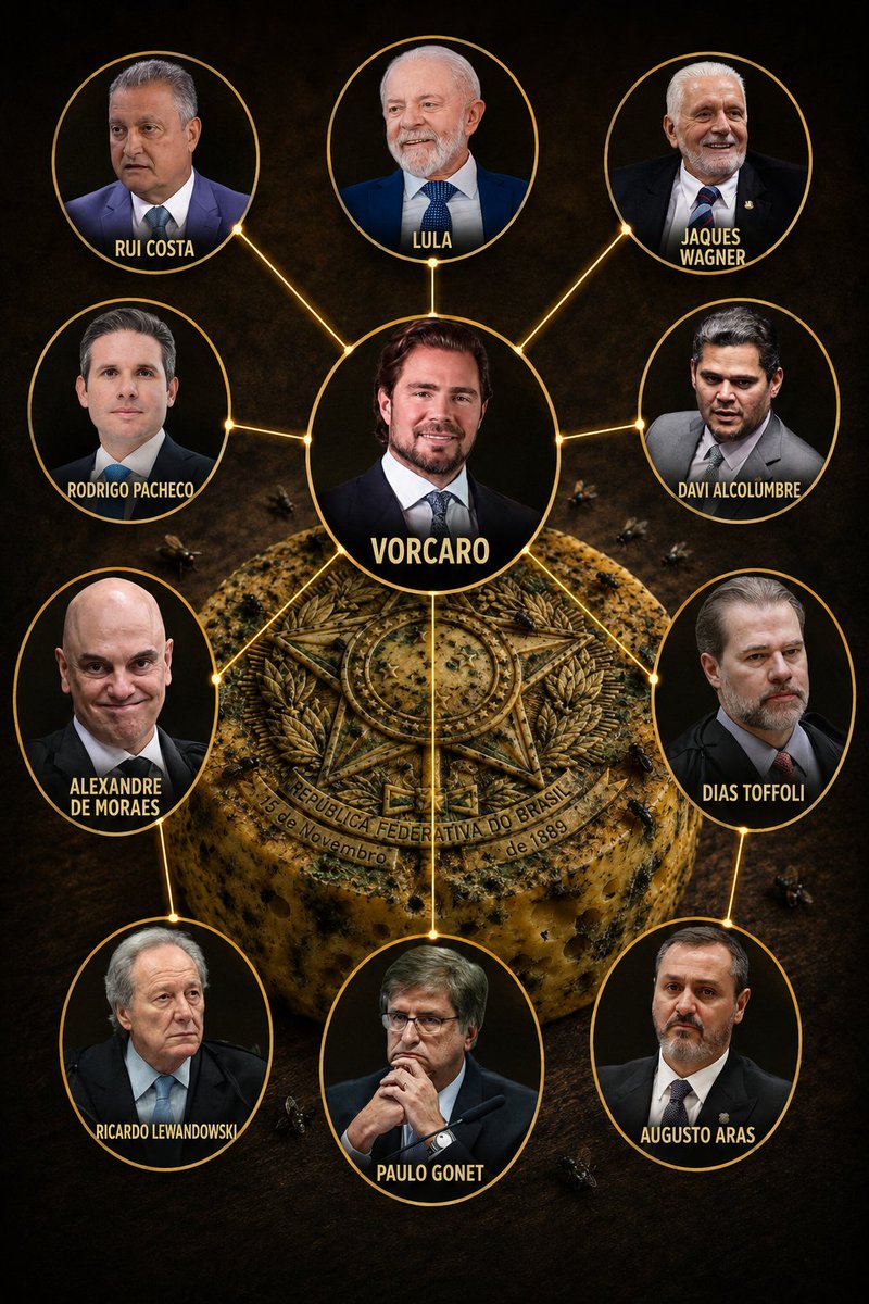 EnsaioD's tweet photo. Essa imagem revela o atual retrato da República Brasileira.
A República está apodrecida como um queijo mofado e bolorento com moscas em volta! https://t.co/3fLKThJUcq