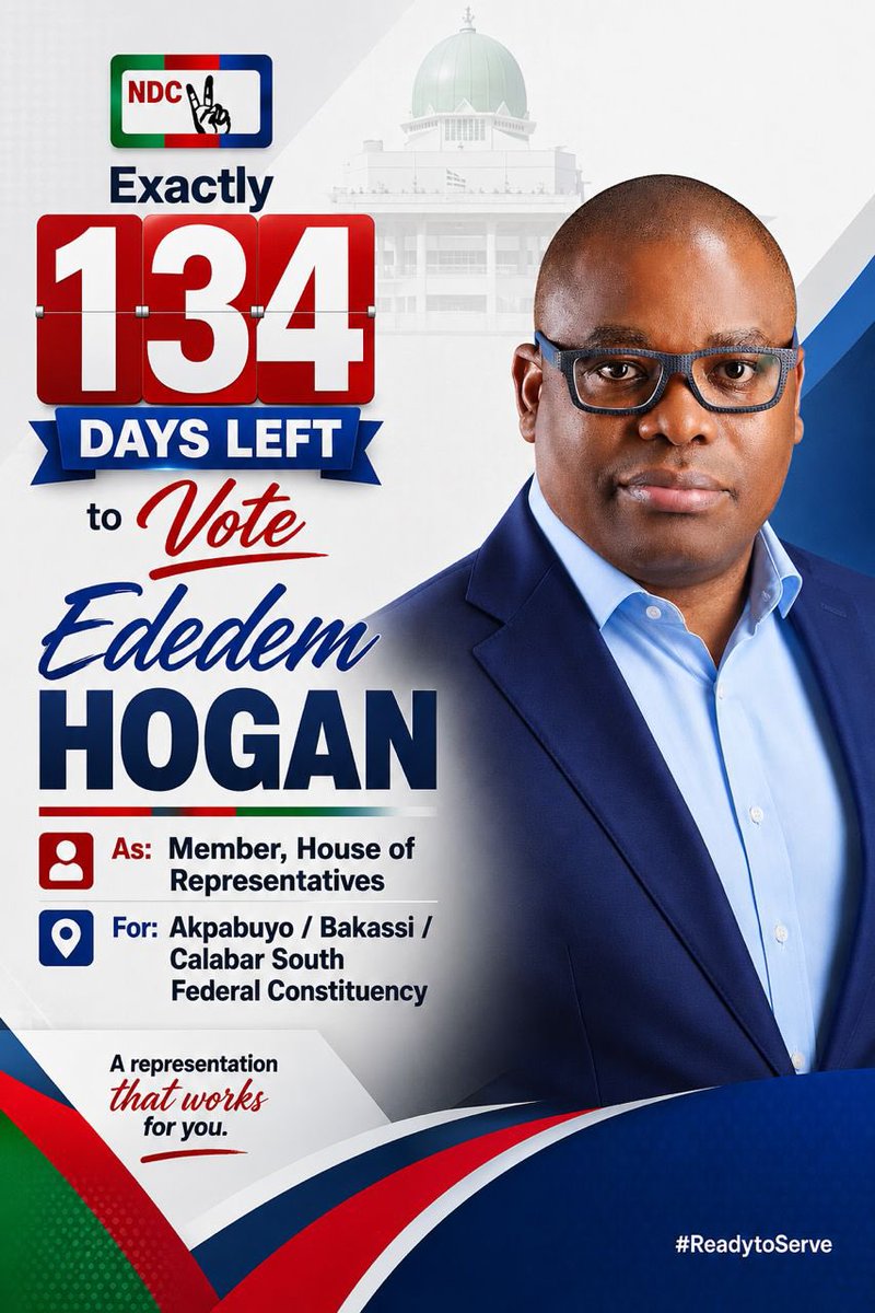 ededem_hogan's tweet photo. This is our moment to raise the standard of representation. 

Let's choose competence, character, accessibility and a genuine commitment to serve.

Let’s put our best foot forward.

Vote Ededem HOGAN for the House of Representatives

Vote NDC

Representation that works for you.

#ReadytoServe