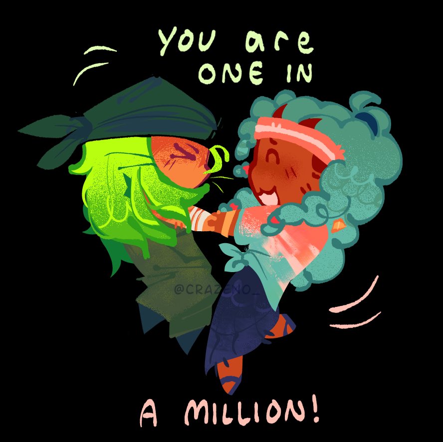 crazeno_'s tweet photo. Cyan &amp; lime before I go to bed
Alien crystal? Or whatever they’re called.
They’re a silly duo I enjoy, wish they got proper screen time together 
#amongusshow #crypticcrewau https://t.co/Rnr5YYKR8Z