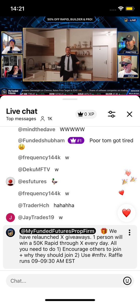 karina_convy's tweet photo. 🎁 30 FREE 50K Rapid accounts EVERY DAY on the MFF YouTube Live! 🔥

If you’re a futures trader, this is definitely a live you don’t want to miss. Join MFF, watch the live and get your chance to win a 50K account! 🚀

#MFTV @MyFundedFutures ✅ https://t.co/8hDw0BfqRM