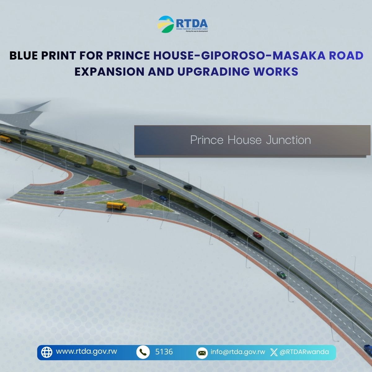 RTDARwanda's tweet photo. Take a look at the illustration showing how the Prince House-Giporoso-Masaka Road will look after its expansion and upgrading, particularly at the Prince House and Giporoso junctions and along the section from Cyamitsingi towards Masaka. https://t.co/lzwMNO6s1V