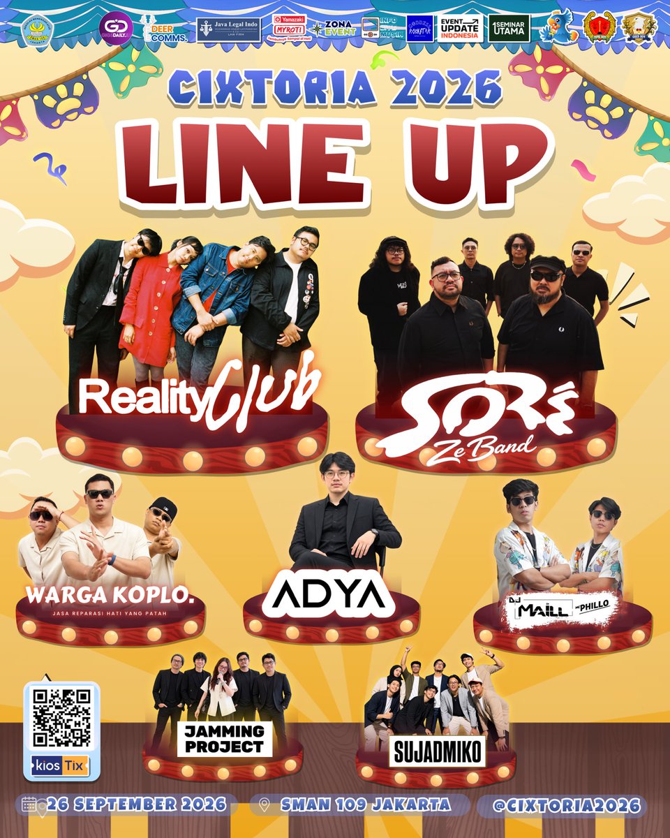 suseanaa's tweet photo. tgl 26 free gaa?? 😭 ayo dateng ke CIXTORIA 2026!! line up-nya ada Reality Club, Sore, Warga Koplo, Adya, dll 🔥 kebetulan aku lagi ada harga spesial juga nihh, jadi bisa dapet lebih murah 👀 kalau mau ikut langsung chat aku yaa, jangan sampe kelewatan!! 🎟️🫶🏻
#zonauang https://t.co/E0kJsAzPQo