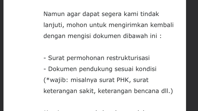 rainequgy's tweet photo. #wargadebtfree #debtfree ada yang pernah ngajuin restruk di KP? surat permohonan itu gimana ya guys? kalau aku belum bekerja itu aku pakai surat pendukung kondisi seperti apa ya? mohon bantuannya warga https://t.co/HpeG1YuMEr