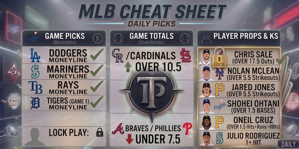 TP_Pickss's tweet photo. โพ๏ธTODAYS MLB CHEAT SHEET!!โพ๏ธ
5-6 YESTERDAY ON THE SHEET ๐๐คท๐ปโโ๏ธ
GREEN DAY YESTERDAY๐โ
LETS GO CRAZY AGAIN TODAY ๐๐ป๐๐ป
HERES TODAYS SHEET!! ๐๐ป๐๐ป๐๐ป
#Gambling๐ #Sportspicks #MLBBets #MLB #TPPICKS #BettingTwitter #MLBPredictions #MLBBets https://t.co/eRXzNPlnwd