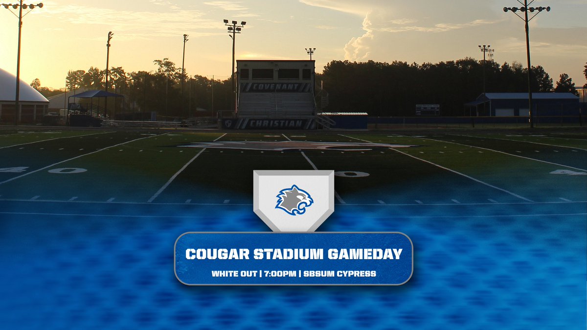 cougars_ccs's tweet photo. NEW FIELD. SAME COUGAR PRIDE.

Tonight we break in the brand-new turf at Cougar Stadium, and we need the stands completely packed! It’s officially WHITE OUT NIGHT—wear your crispest white gear and let’s make some noise! Please bring lawn chairs. 

One Way, One Heart, For Him https://t.co/iEabwewdmE