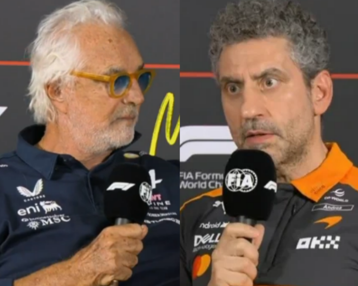 blog_formula1's tweet photo. 🚨 BRIATORE DIZ QUE UM DOS JUÍZES DO CASO GASLY TEM LIGAÇÃO COM A MCLAREN E ANDREA STELLA RESPONDE: "ISSO É INSULTANTE"  🚨

Flavio Briatore, chefe de equipe da Alpine, disse na coletiva de imprensa da FIA que um dos juízes do Tribunal Internacional de Apelação (Tribunal que acabou de retirar o pódio de Pierre Gasly do GP de Mônaco), é "muito ligado" à McLaren:

"Aceitamos a decisão, mas o que é muito estranho é que um dos juízes do painel, que atuou como se fosse um promotor de justiça, é muito ligado à McLaren. Tenho até uma foto dele aqui em um discurso para a McLaren em 2018. Ele tem uma fundação, a One Drop Foundation, para a qual a McLaren deu dois ou três carros. E acho muito injusto que um dos juízes tenha vínculos com uma das equipes que estava com um protesto contra nós. 

Ele se comportou de maneira desagradável durante a audiência. Acho que o painel precisa ser completamente independente. Não pode ter alguém ligado a alguma equipe, especialmente a uma equipe envolvida conosco nesta situação. Agora vamos pensar no que faremos a seguir"

Andrea Stella, chefe de equipe da McLaren e também presente na coletiva, respondeu de forma contundente:

"Isso é insultante para a reputação da McLaren, que merece muito respeito. Se alguém faz esse tipo de alegações, que parecem muito sérias, terá que assumir a responsabilidade pelo que está sendo dito em um lugar público.

A audiência no Tribunal Internacional de Apelação foi feita no mais alto nível e não devemos questionar isso, como acabou de ser feito aqui"