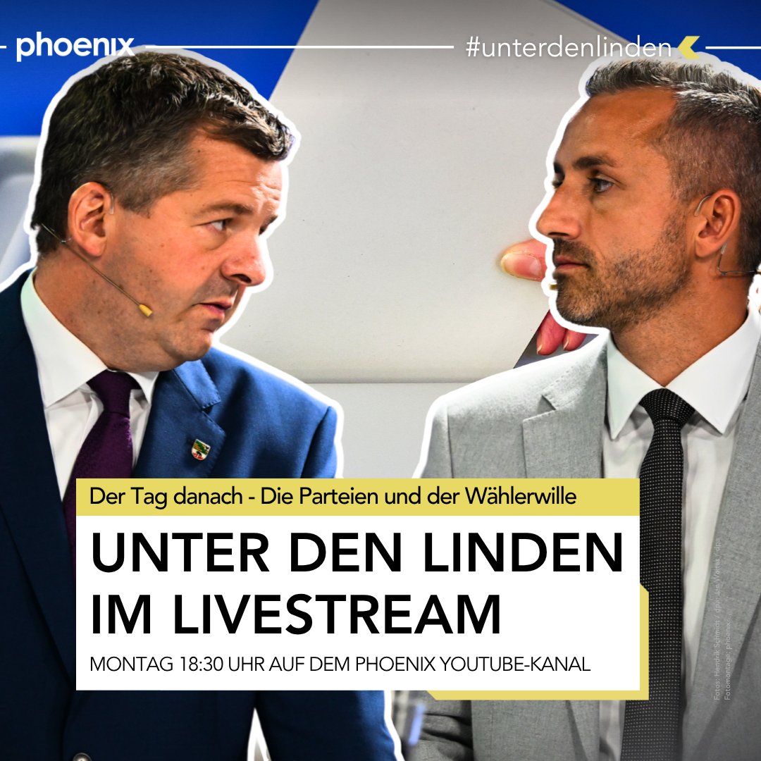 phoenix_de's tweet photo. Heute wählen die Menschen in #SachsenAnhalt einen neuen Landtag: Schafft die AfD die Alleinregierung? Bleibt CDU-Kandidat Schulze Ministerpräsident? Wie entscheiden die Wählenden?

#unterdenlinden mit @DietmarBartsch und @christophploss am "Tag danach"📲 https://t.co/2n9hZ9VkAS. https://t.co/DBr9lV8vcT