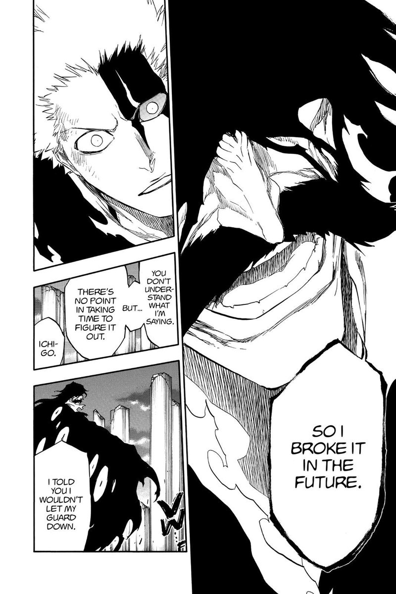 TenseiS6's tweet photo. Yhwach makes multiple statements abt interacting with the future, and there are instances where he interacts with futures as a 3rd party. 

Saying that he simply jumps to them doesn’t entail a level of potency with the entire future. Stop contradicting the series.
#Bleachh https://t.co/kj8EUzIEyF