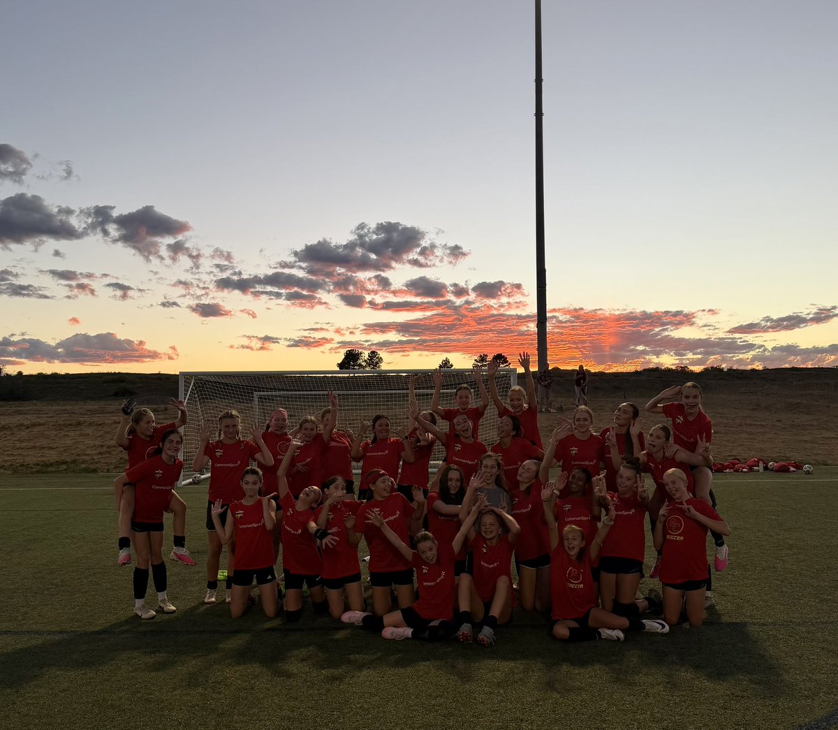RealColoSoccer's tweet photo. U13, U15 and U16 girls Olympico taking in the Colorado sunset. Love how Colorado gets ready for night!! #ThisIsReal https://t.co/6qTAzUDWww