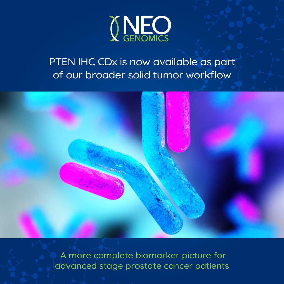 NeoGenomics's tweet photo. PTEN IHC CDx is now available as part of PanTracer Pro, pairing IHC-based PTEN deficiency identification with comprehensive genomic profiling for a more complete biomarker picture. Learn more: https://t.co/BalmGMJVXf.

#ProstateCarcinoma #Oncology #ComprehensiveGenomicProfiling https://t.co/dRI0FIBXO6