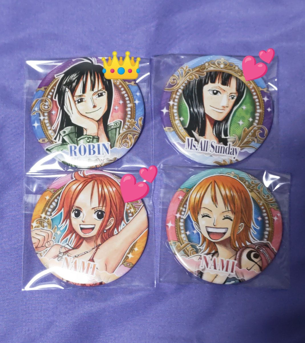 NMRB_7326's tweet photo. 【交換】ONEPIECE ワンピース コレクション缶バッジ HEROINES

譲∶ペローナ ビビ カリファ ボニー マキノ アルビダ Dr.くれは コニス チミー
求∶画像3　ロビン > ナミ (👑>💕>無印) 

⚠️FF外プロカ必読

郵送のみ

条件リプ↓ https://t.co/YDco8N4TOm