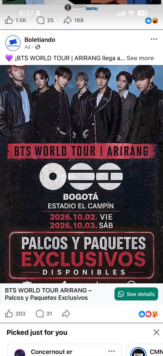 __CatalinaF's tweet photo. Ahora resulta que BTS cuenta con palcos para su concierto… malditos estafadores.
Chicas por favor NO CAIGAN. 
Cc: @ARMYBogotaCol @btsarmycol_ https://t.co/yujStqI4By