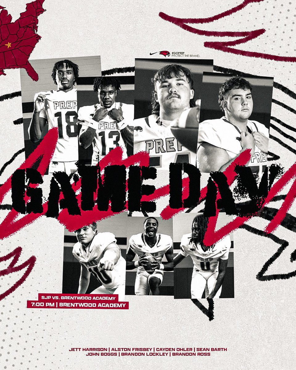 SJPrep_Football's tweet photo. Game Day vs Brentwood Academy at 7pm CT!
#GoPrep #FamilyForever https://t.co/N8oiQmF62c