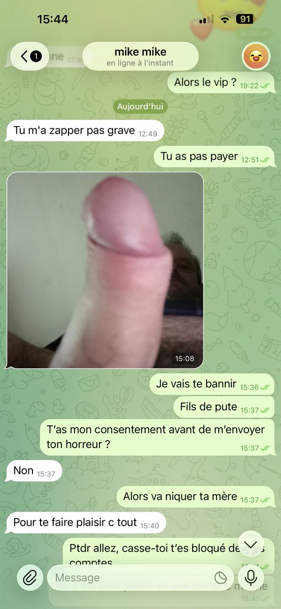 catalinachienne's tweet photo. Y a tellement des gros bouffons sur mon Telegram 🤣🤣🤣 si t’es courtois, t’inquiète pas t’auras des surprises, c’est pas comme lui : https://t.co/y7oCx1UN0c https://t.co/ENLXH2ehmd