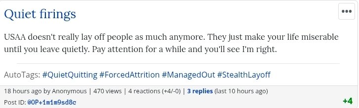 desitechsuppoat's tweet photo. USAA is desperate to avoid more layoff headlines reminding their customers that the company has been gutted out for India.  So, let's use psychological torture instead!  That will work out brilliantly as there have been more than one suicide at their San Antonio campus already. https://t.co/uJXtaordBR