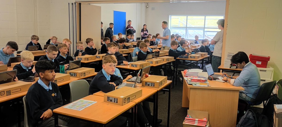 CBS_Enniscorthy's tweet photo. ๐ป New Year, New Technology! ๐ป
Our First Years are excited to receive their new laptops, the first student laptops in our school! ๐๐
We canโt wait to see them enhance everyday learning. ๐
#weprepare #weachieve https://t.co/UZpsFpnvEC