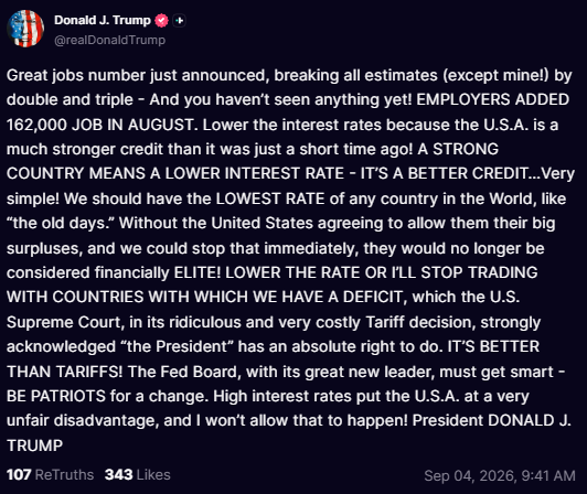 TheLongInvest's tweet photo. TRUMP: 'A STRONG COUNTRY MEANS A LOWER INTEREST RATE'

Genuinely, bias aside

How was a man this stupid elected twice?

Serious question https://t.co/nHDdj2KSn2