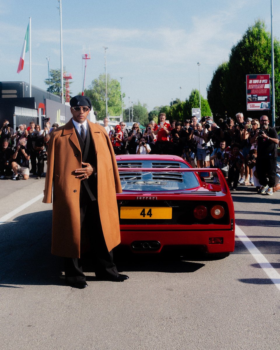 luresmagazine's tweet photo. Bringing an icon to the track, Lewis Hamilton (@lewishamilton) turned heads at Monza with his dream Ferrari F40—hailed as one of the most valuable 1-of-1 builds to ever exist. Speed, luxury, and unmatched style! 

#Lures #LewisHamilton #FerrariF40 #Monza #AutomotiveFashion https://t.co/XVdqyGGOe7