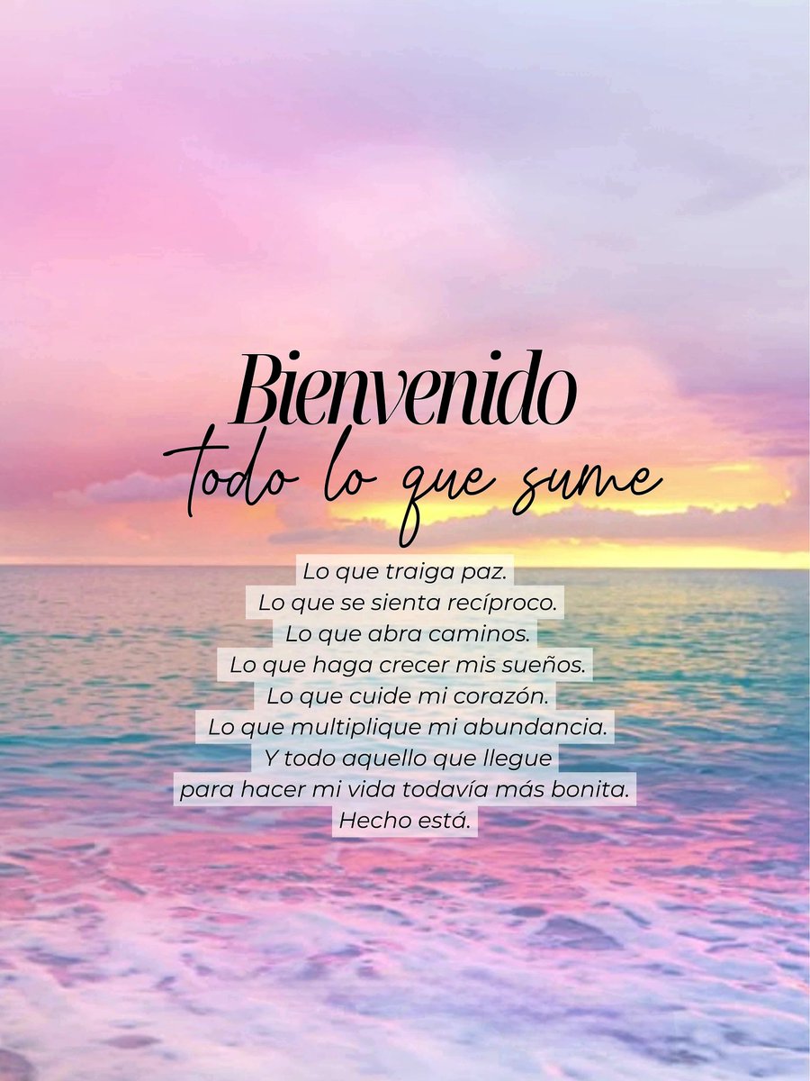 sanotualma's tweet photo. Cada vez tengo más claro lo que quiero cerca de mí…

Quiero personas con las que pueda sentirme en paz.
Conversaciones que me hagan bien.
Amor que no confunda.
Oportunidades que me permitan crecer.
Proyectos que prosperen.
Dinero que fluya y se multiplique.
Salud para disfrutar https://t.co/fWwLbi4Vl6