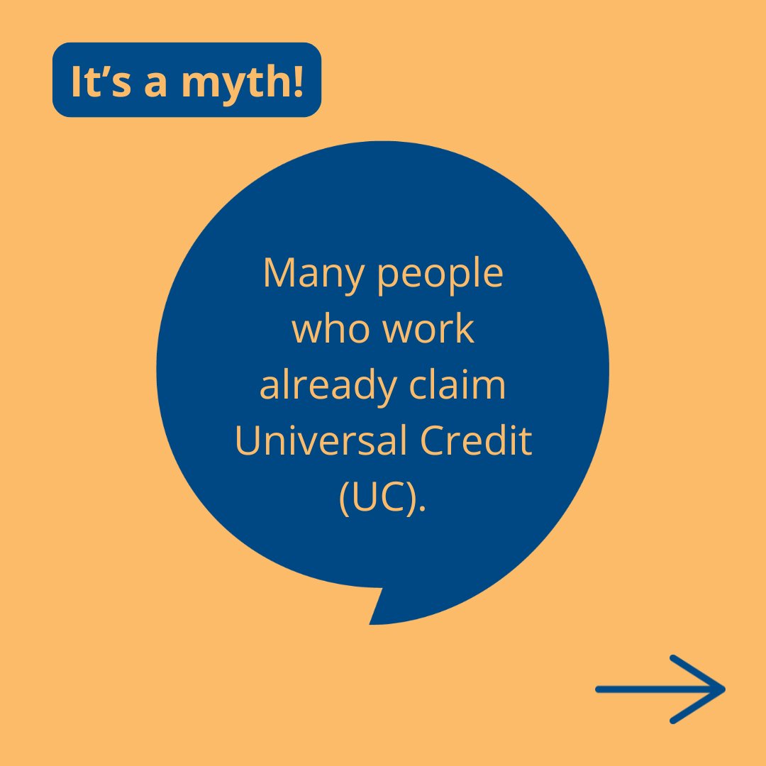 PlymouthCAB's tweet photo. ❌ Myth: Universal Credit (UC) is just for people out of work
✅ Fact: many people who claim UC also work - whether you can claim while working will depend on your circumstances
Get help to check if you're eligible ➡️ https://t.co/agaNsGm67B
#Mythbusting #Plymouth https://t.co/IjvWaJMGps