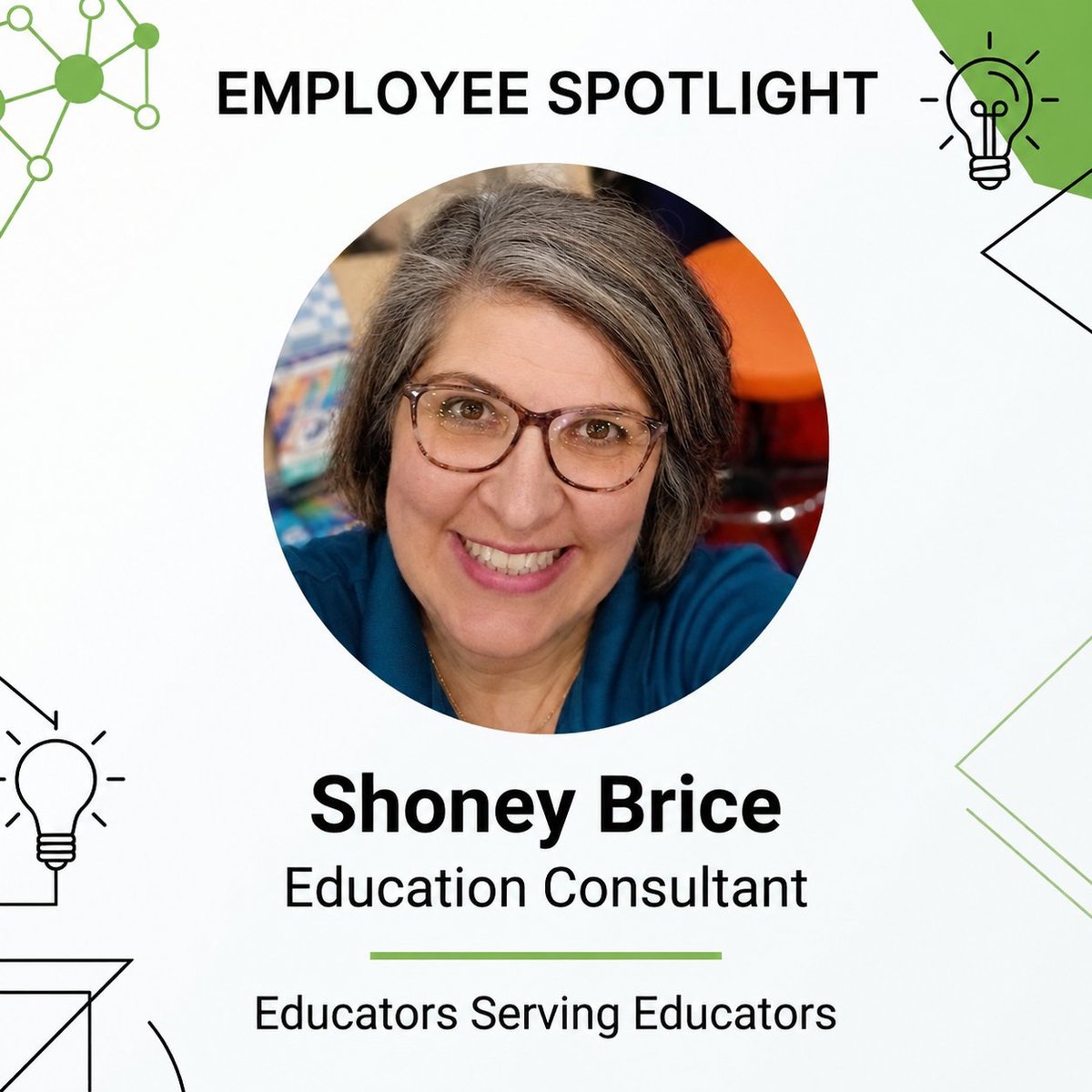 powerupedu's tweet photo. 🌟 Employee Spotlight: Shoney Brice, Education Consultant passionate about supporting educators and meaningful learning! 💚 #EmployeeSpotlight #ShoneyBrice #EducatorsServingEducators #EducationConsultant #SupportingEducators #TeacherSupport #EducationalLeadership #Literacy #ProfessionalLearning #AlabamaEducators #PowerUpEDU
