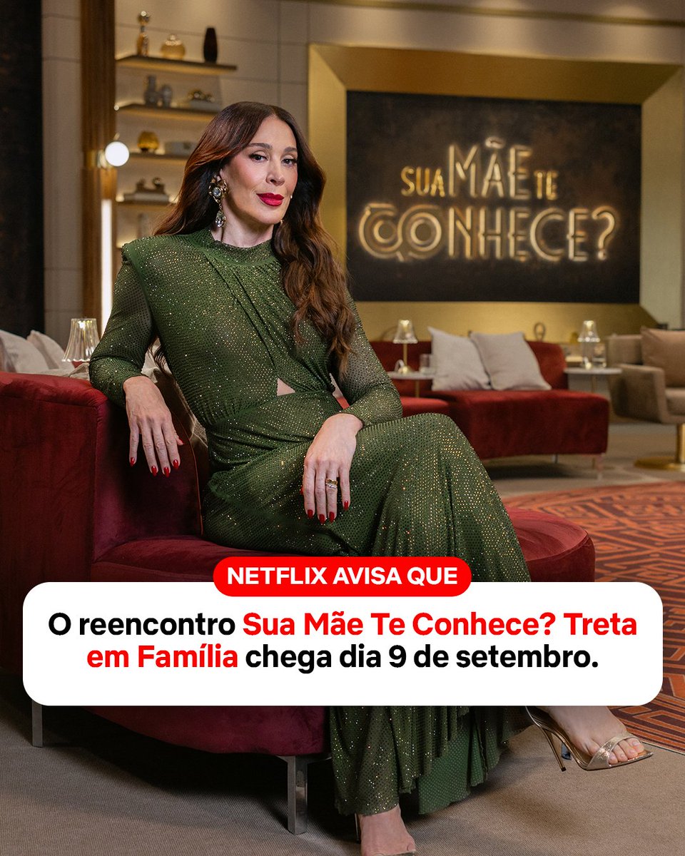 NetflixBrasil's tweet photo. Achou que já tinha visto tudo? Ainda tem muita coisa para ser dita e revelada. 🔥

Sua Mãe Te Conhece? Treta em Família, o reencontro, chega dia 9 de setembro. https://t.co/G57eWrnMyC