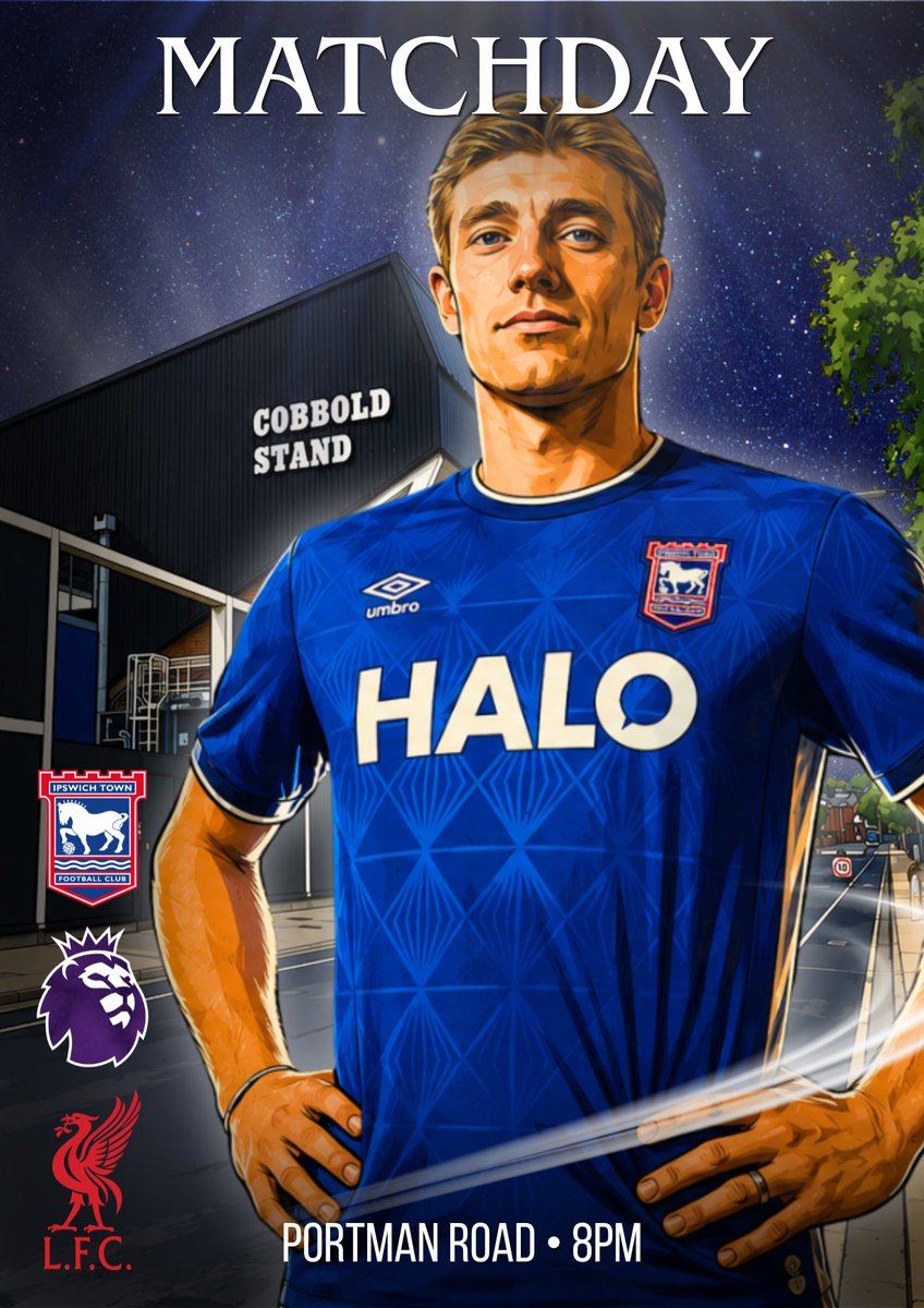 ChloeWater35960's tweet photo. Ipswich Town take on Liverpool under the floodlights tonight in a massive Premier League clash! Portman Road is going to be absolutely rocking. Bring the noise, back the boys, and let's show them what the Tractor Boys are all about! 🚜🔥

#ITFC #IpswichTown #COYB #TractorBoys https://t.co/JQXYYKMaan