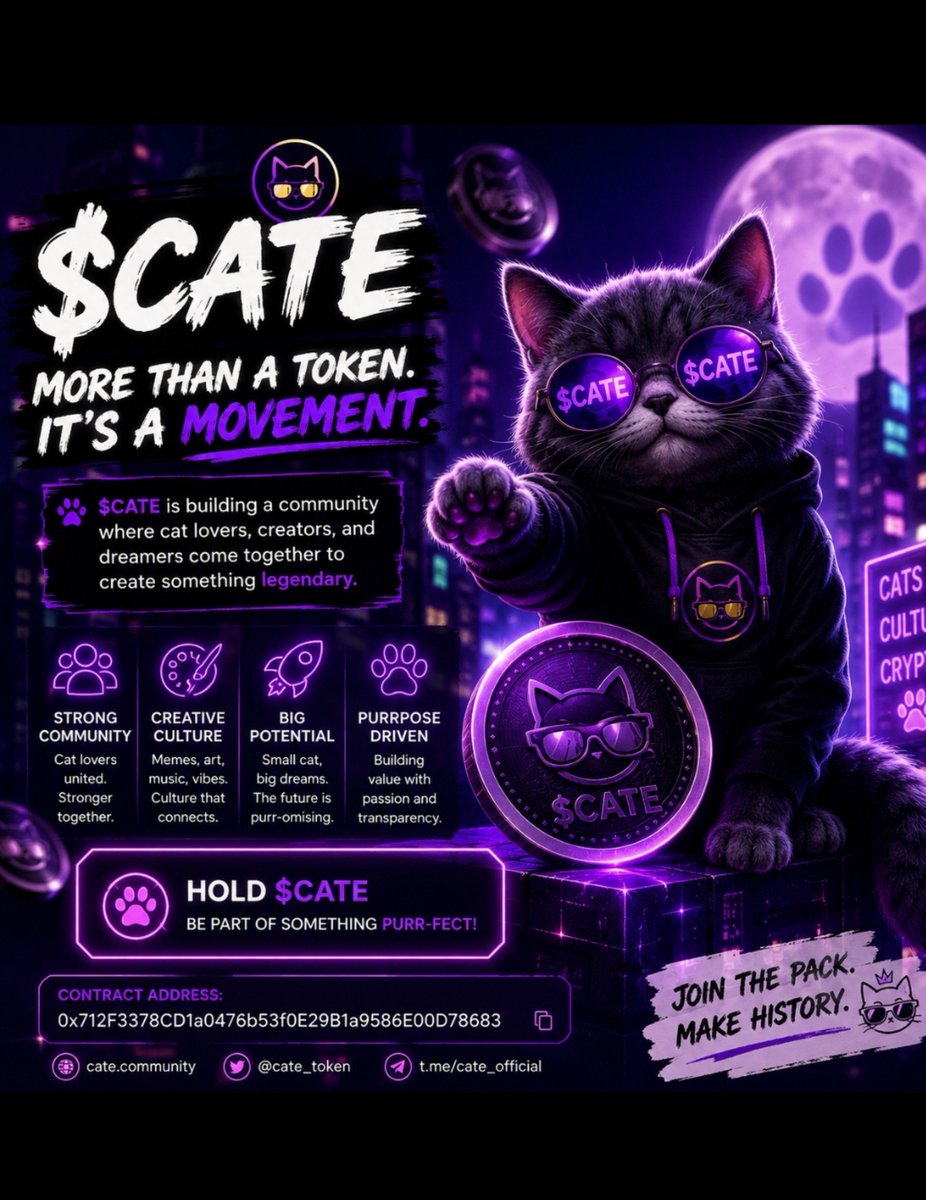 cryptobabydrag's tweet photo. 𝗦𝗼𝗺𝗲𝘁𝗶𝗺𝗲𝘀, 𝗧𝗵𝗲 𝗡𝗲𝘅𝘁 𝗕𝗶𝗴 𝗢𝗽𝗽𝗼𝗿𝘁𝘂𝗻𝗶𝘁𝘆 𝗦𝘁𝗮𝗿𝘁𝘀 𝗪𝗶𝘁𝗵 𝗔 𝗣𝗿𝗼𝗷𝗲𝗰𝘁 𝗙𝗲𝘄 𝗣𝗲𝗼𝗽𝗹𝗲 𝗔𝗿𝗲 𝗪𝗮𝘁𝗰𝗵𝗶𝗻𝗴.

Been seeing $CATE pop up more and more on CT lately, so I had to check it out myself 👀

The project seems to be gaining attention and building a community around its story. It’s still early, so I’m interested to see how the momentum plays out over time.

For now, $CATE has earned a spot on my watchlist. 👁️

Watching closely to see what comes next.

CA:
0x712F3378CD1a0476b53f0E29B1a9586E00D78683

#CATE #Crypto #Web3