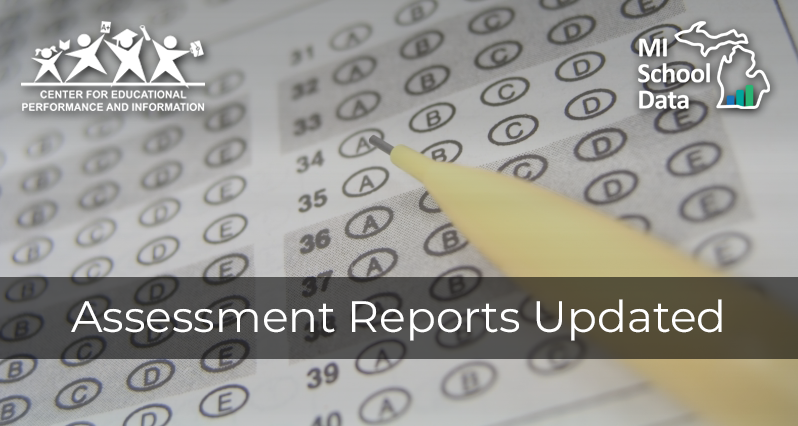 MISchoolData's tweet photo. CEPI has posted 2025-26 state assessment data on MI School Data (https://t.co/gexLJzjNaP). Click K-12 Grade --> State Testing to see updated reports with performance data on M-STEP, MI-Access, PSAT, SAT, and English Learner (WIDA) testing. https://t.co/64hgUl4IDp