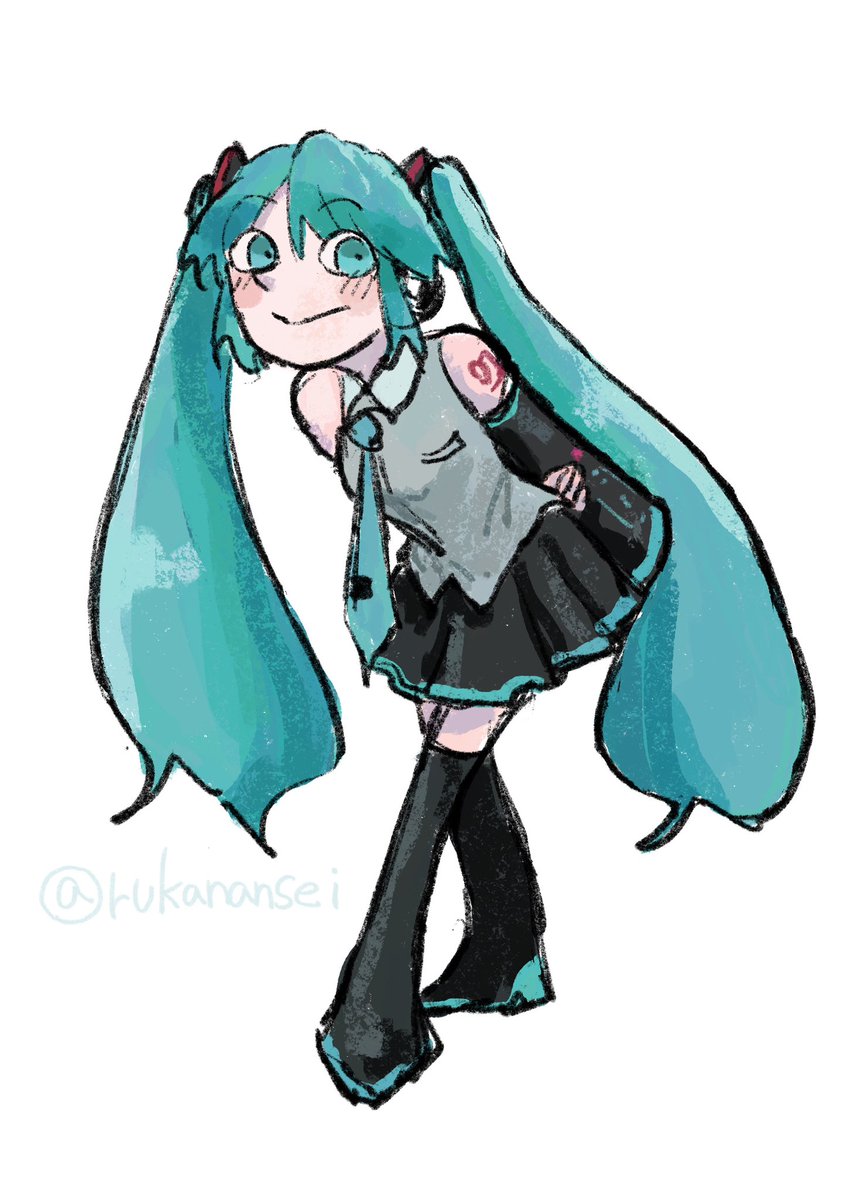 rukanansei's tweet photo. #illustration‌‌ 
#初音ミク
ミクさん描いた〜 https://t.co/5bPoGQtZkP