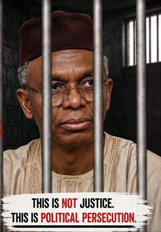 omonlakiki's tweet photo. Two hundred days! That's how long Mallam Nasir El-Rufai has spent in detention as at today  04 September 2026.

By the way, he is not asking for immunity from investigation. He is entitled to justice, due process and equal treatment under the law.

But Nigerians have every right to ask: why does the law appear so aggressive against opposition politicians and so accommodating to politicians in the ruling APC?

El-Rufai is in detention, a political prisoner simply because he decided to chart a different political path as provided for in our constitution.

Meanwhile, Yahaya Bello, facing an ongoing EFCC prosecution, remains politically active and has secured the APC’s senatorial ticket.

Nobody should be above the law.

But neither should the law become a political weapon.

The pattern is becoming increasingly difficult to ignore: police, EFCC, ICPC and other state institutions, including a rogue element of the judiciary have "Emilokanised" into instruments of pressure against opposition figures as 2027 approaches.

If the APC believes Nigerians love its record of hunger, inflation, high fuel and electricity prices, high cost of living and crushing poverty, let it campaign on that record.

If Tinubu believes he deserves another mandate, let him earn it at the ballot box and not with a gun to the heads of the opposition leaders and the citizens they seek to govern. 

The opposition should be defeated by voters—not detained, intimidated or buried under endless litigation.

A government that is confident in its popularity should not fear a strong opposition.

Democracy is not simply about holding elections.

It is about ensuring that those elections are genuinely free and competitive.

Today, it is El-Rufai. Tomorrow, it could be anyone.

If state power is used to clear the political field before Nigerians get to vote, then the greatest casualty will not be the opposition. It will be Nigerian democracy.

2027 must be decided by THE PEOPLE—not by the machinery of government. @elrufai @B_ELRUFAI @NGRPresident @officialEFCC @icpcnigeria @PoliceNG @batten_von