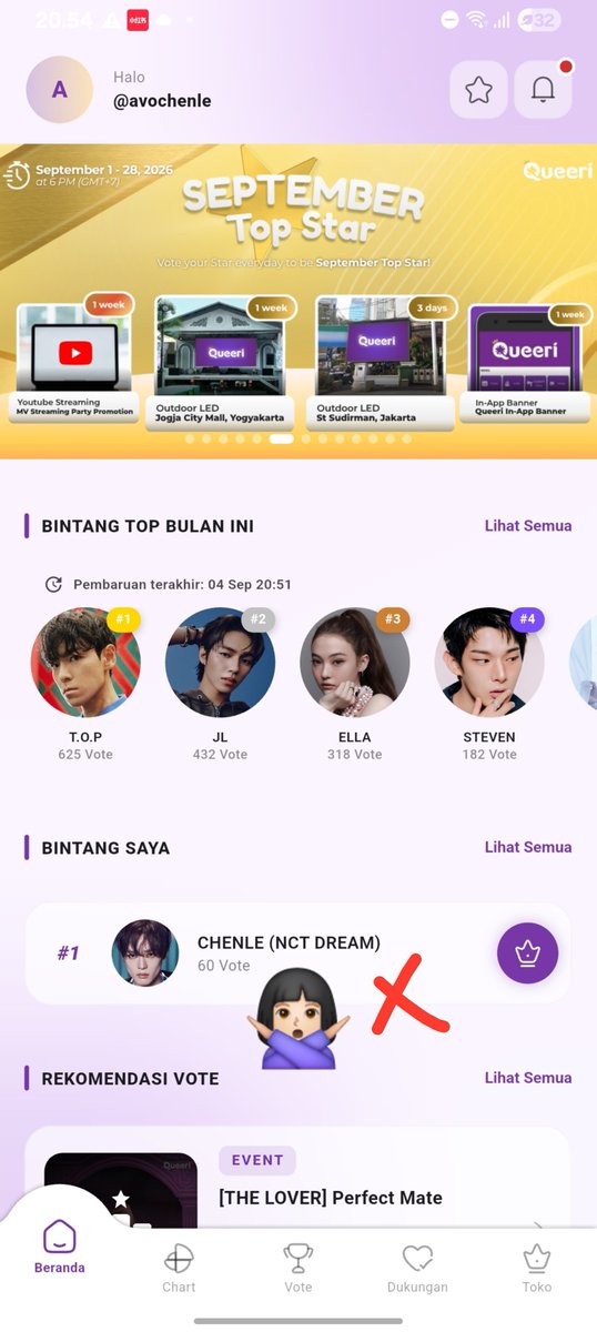 avochenle's tweet photo. Man teman mau ingetin lagi, kalau vote queri itu bukan di sini huhuhu (pict 1)... sayang banget ini ada 60 vote atau setara dengan 300 gold :((

Bisa akses link ini yahh: https://t.co/J6OqNio965

Atau bisa juga liat tutornya di pict 2 https://t.co/VD992lSgTl