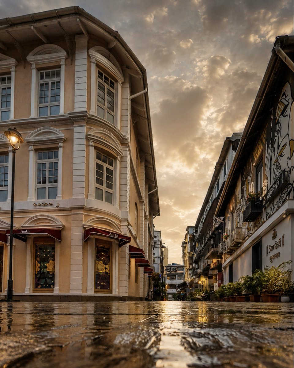 TajMahalMumbai's tweet photo. A neighbourhood where Mumbai’s cultural fabric comes alive.

Through the lens of @ompsyram , wander through Kala Ghoda, where storied façades stand alongside contemporary murals, galleries open into streets, and art, architecture and culture reveal themselves at every turn. https://t.co/bGe3OUWDbJ