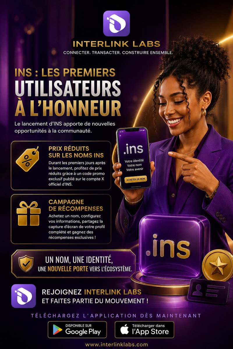 CGbalet's tweet photo. INS : LES PREMIERS UTILISATEURS À L'HONNEUR.
Le lancement d'INS apporte de nouvelles opportunités à la communauté.
#Interlink #ITLG #ITL. https://t.co/TmzPNDUDAI