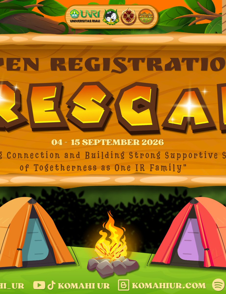 KOMAHI_UR's tweet photo. [OPEN REGISTRATION IRESCAP]
••
Hello Hl'ers!🙌

We are proudly introduce you the biggest event of International Relations student!

IRESCAP akan hadir dengan banyak keseruan! IRESCAP nggak hanya mengadakan kemah lho. https://t.co/Yv1cIFEiyw