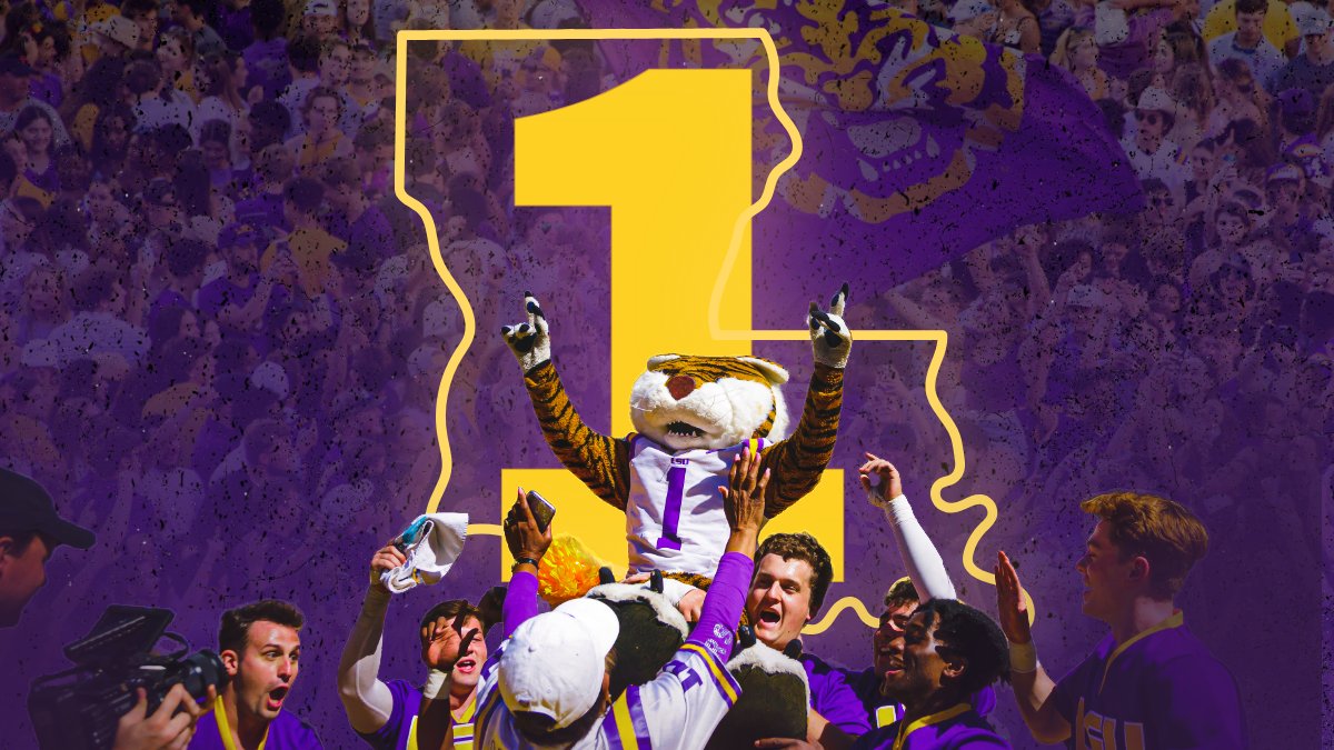 LSU's tweet photo. ONE STATE. 
ONE MORE DAY! ☝️ https://t.co/UFiyKceGK3